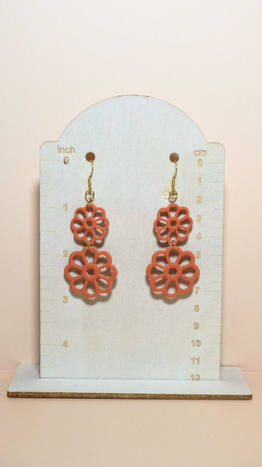 *NEW* | 13 | The Summer Collection | Open Flower Stack Polymer Clay Earrings (Multiple Colours)