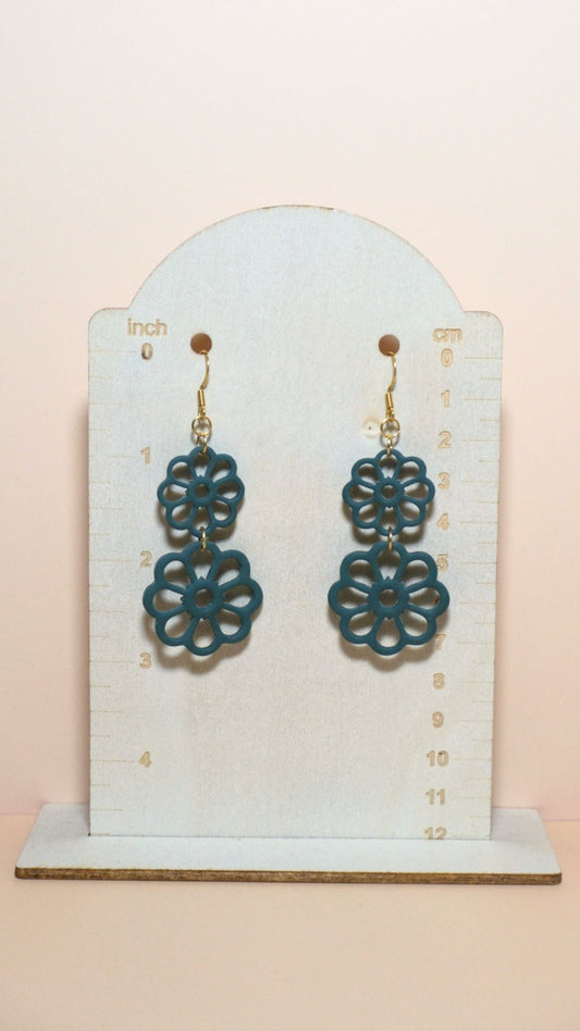 *NEW* | 13 | The Autumn Collection | Open Flower Stack Polymer Clay Earrings (Multiple Colours)