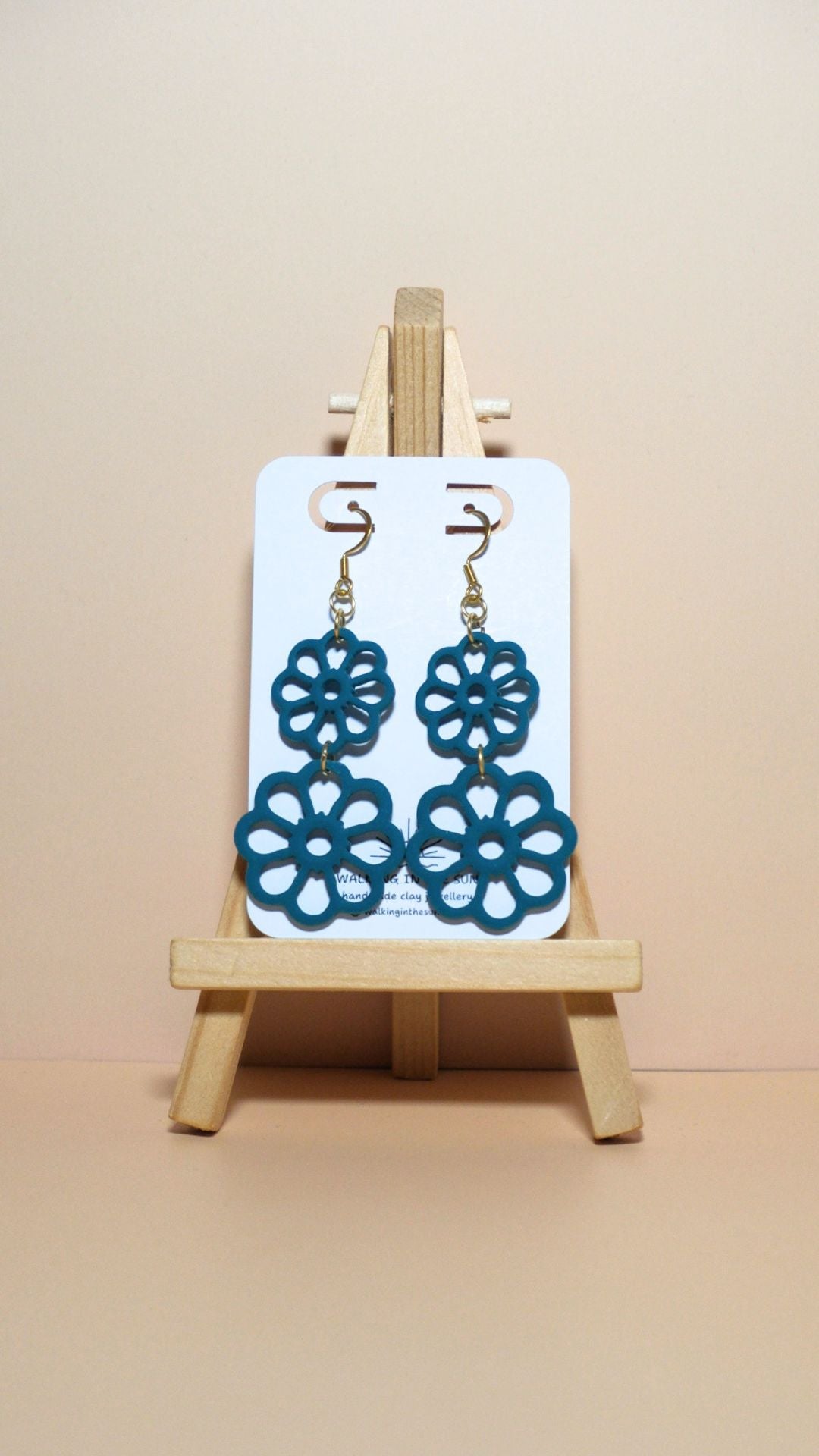 *NEW* | 13 | The Winter Collection | Open Flower Stack Polymer Clay Earrings (Multiple Colours)