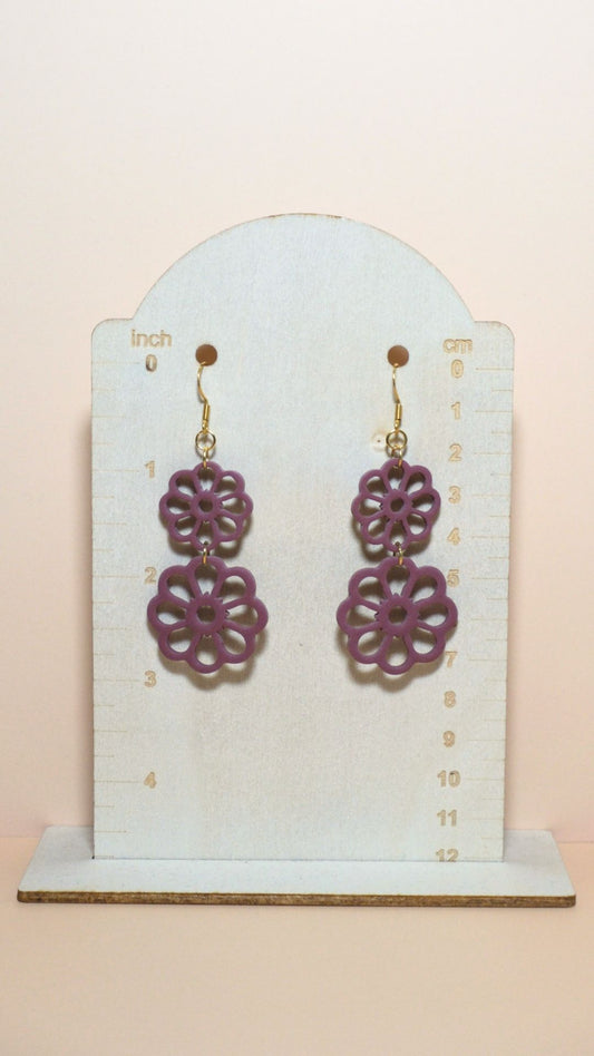 *NEW* | 13 | The Winter Collection | Open Flower Stack Polymer Clay Earrings (Multiple Colours)