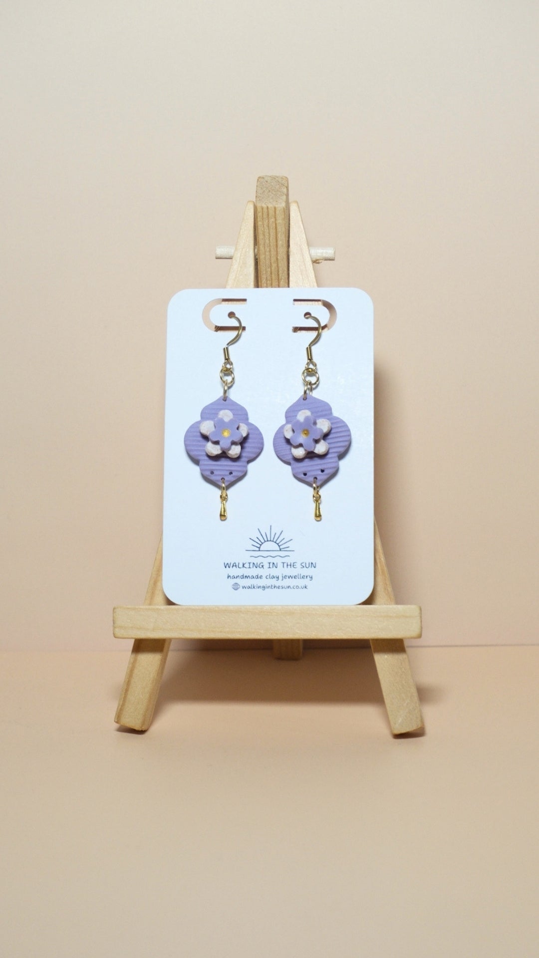 *NEW* | 16 | The Winter Collection | Marble Flower Charm Polymer Clay Earrings (Multiple Colours)