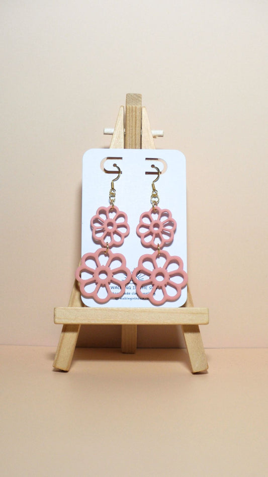 *NEW* | 13 | The Spring Collection | Open Flower Stack Polymer Clay Earrings (Multiple Colours)