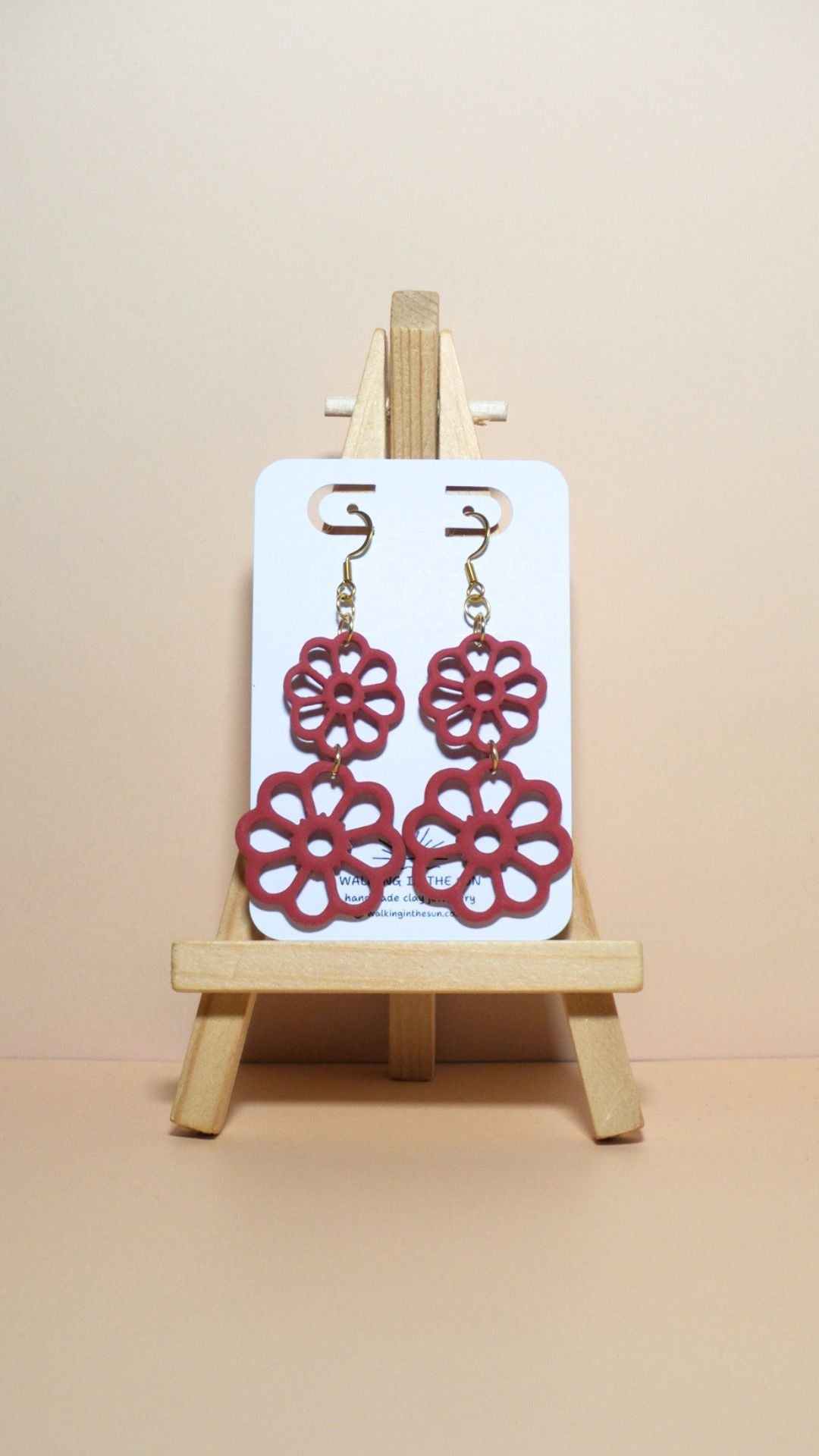 *NEW* | 13 | The Spring Collection | Open Flower Stack Polymer Clay Earrings (Multiple Colours)