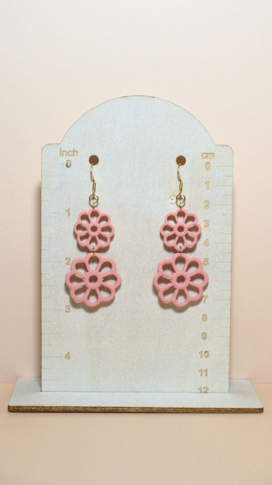 *NEW* | 13 | The Spring Collection | Open Flower Stack Polymer Clay Earrings (Multiple Colours)