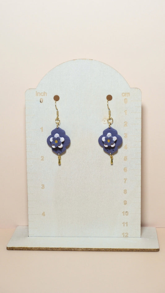 *NEW* | 16 | The Winter Collection | Marble Flower Charm Polymer Clay Earrings (Multiple Colours)